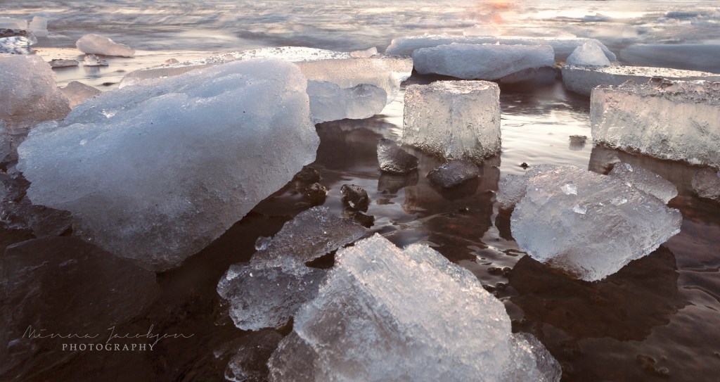 Waves and broken ice in the shore. Kopparnäs, Finland. December 2023. Copyright Minna Jacobson. 